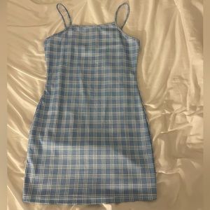 Tight blue and white plaid dress from Shein size M/6